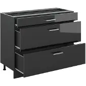 Vicco Küchenunterschrank R-Line Anthrazit Hochglanz/Anthrazit 100 cm ohne Arbeitsplatte, Model 71543