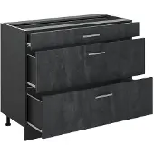 Vicco Küchenunterschrank R-Line Schwarz Beton/Anthrazit 100 cm ohne Arbeitsplatte, Model 71578