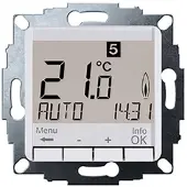 Eberle 527820455103 UP-Uhrenthermostat als Raumregler, AC 230V, 1 Wechsler, Heizen 5(2) A, Kühlen 1(1) A, Hinterleuchtung weiß UTE 4800 / weiß