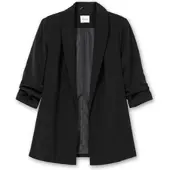 Sheego Longblazer "Longblazer", Damen, Gr. 52, schwarz, 100% Polyester, Blazer Longblazer