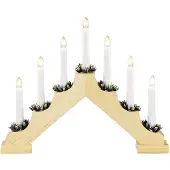 OEM Hölzerner Kronleuchter, natur, 7 Lampen, 230V, Innenbereich