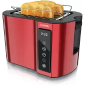 Arendo - Touch Toaster 2 Scheiben Edelstahl - Touchpanel - digital Display Restz