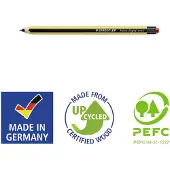 Staedtler 180M 22-1, Grafiktablett, Universal, Schwarz, Gelb, Schwarz, Holz, Hexagonal
