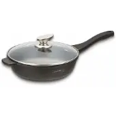 Pricenet Royalty Line RL-BDF24-M: 24cm Marmorbeschichtete Bratpfanne mit Glasdeckel