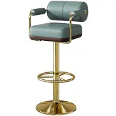 Sonstiges Barhocker Set Höhenverstellbar mit Lehne & Armlehne, 360° Drehbar, Gepolstert, Grün