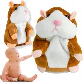 Universal Interaktiver Plüschhamster, der Wörter wiederholt, Lernspielzeug Braun