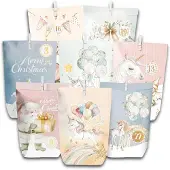 Sonstiges Adventskalender Bastelset 28 Papierbeutel mit Zubehör Aquarell-Einhorn Motiv