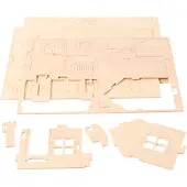 Creativ Company 3D-Holzpuzzle, Haus mit Terrasse, Größe 19x17,5x15 , Sperrholz, 1Stck