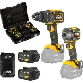 JCB 18V Akku Schlagbohrschrauber Schlagschrauber brushless inkl. 2x 5,0Ah Koffer