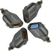 PureLink IQ-AR300, 4 x USB Type-C, DisplayPort + Mini DisplayPort + HDMI + VGA, Schwarz, Gold
