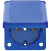 Berker SCHUKO-Einbausteckdose blau mit Klappdeckel 7429635