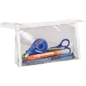 Clairefontaine 3329680084870, Weiches Federmäppchen, Kunststoff, Transparent, Weiß, Einfarbig, Reißverschluss, 220 mm
