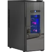 HOMCOM Weinkühlschrank für 12 Flaschen, mit LED-Licht, Schwarz