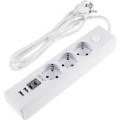 Chilitec Steckdosenleiste mit Ladebuchsen für USB