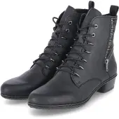 Rieker Stiefeletten Damen Kunstleder Schwarz Größe: 41