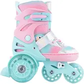 FunActiv Inlineskates Twixer Girl Größe 31-35 mit 62/80mm 82A Rollen und ABEC 7 Carbon Lagern für Freizeit & Anfänger