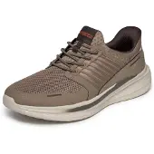 SKECHERS Herren Slade Luther Slip Ins Sneaker Relaxed Fit Dark Taupe, Schuhgröße:46 EU