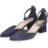Paul green Damen Riemchenpumps Blau Rauleder Größe: 39