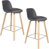 Zuiver Albert Kuip Barhocker 65 cm Dunkelgrau - 2 er Set