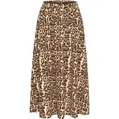 Kaffe Midirock "Damen Rock KAleopra", Damen, Gr. 40, beige (naturel leopard print), Obermaterial: 52% Baumwolle CO. 48% Polyester PES., Röcke Midirock