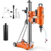 Vevor Diamant Kernbohrgerät 4500W Kernbohrmaschine Trocken & Nass 20-450mm, für Beton Ziegel Stein 127mm Nassbohrer Neigbarer Ständer Fahrgestell 1150U/min 3-Stufiger Drehzahlregler UNC1 1/4-7-Gewinde