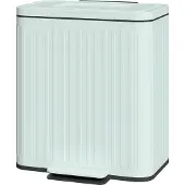 HOMCOM Mülleimer Küche 2 x 20 Liter Treteimer mit Soft-Close-Deckel, Pedal
