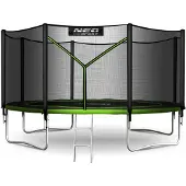 SuperMerchantEU Gartentrampolin 12ft/374cm mit Außennetz und Leiter