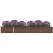 vidaXL Garten-Hochbeet Verzinkter Stahl 600x80x45 cm Braun