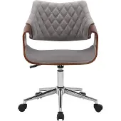 Halmar Büro Stuhl mit Armlehnen Fohlen - grau (Samt) / Mutter