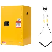 OEM Brennbarer Lagerschrank 49,21 L, 59 x 46 x 90 cm Brandschutzschrank mit Verstellbarem Regal, Kaltgewalzter und Verzinkter Stahl-Brandschutzschrank, für Gewerbliche, Industrielle Nutzung, Gelb