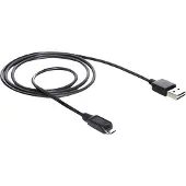 DeLOCK EASY-USB 2.0 Typ-A auf Micro-B Kabel 2m, schwarz, beidseitig