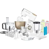 Sencor STM 4460/67 KÃ1/4chenmaschine, Edelstahlgehäuse, 1000 Watt, 4,5 l Behälter, Zitruspressenaufsatz, Fleischwolfaufsatz, KÃ1/4chenmaschinenaufsatz, 8 Geschwindigkeiten
