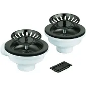 GROHE Ablaufgarnitur, ohne Exzenter, für Küchenspülen mit 1 Becken, mit Abdeckelement, 40997AL0, Farbe: Hard graphite gebürstet