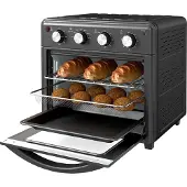 HOMCOM Minibackofen mit Umluft 30L Mini Ofen mit Backblech Grillrost Krümelblech