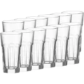 Leonardo Longdrinkglas "Longdrinkgläser Rock 340 ml 12er Set transparent", bunt (transparent), Glas, Trinkgefäße, Longdrinkglas