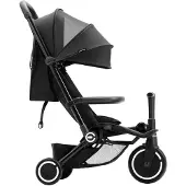 Smartrike Traveler Dreirad schwarz, faltbar, umbaubar zum Sportkinderwagen, Liegeposition, Stoßdämpfer, bis 22kg, 6 Monate - 4 Jahre