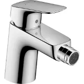 Hansgrohe Logis Bidetmischer, ComfortZone70, Zugstangen Ablaufgarnitur, Ausladung 119mm, 71204000, Farbe: Chrom