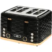 HOMCOM Toaster 4 Scheiben mit 7 Stufen, Auftaufunktion 1860 W Schwarz