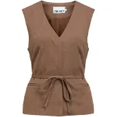 Object Damen Blazers Objlisa Re Tie Waistcoat Noos - Bruin - Größe 36