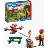 Playmobil Konstruktions-Spielset "Feuerwehr-Löschdrohne (72197), City Action", rot (bunt), Spielbausteine, Kinder, Kunststoff, Konstruktions-Spielset, Made in Europe