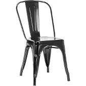 Duhome Küchenstuhl aus Metall Esszimmerstuhl Stuhl in schwarz