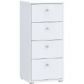 Forte Kommode "Tempra, Kommode, 4 Schubkästen, Höhe 85,5 cm", weiß, B:38,6cm H:85,5cm T:34,8cm, Sideboards, Kommode, Breite 38,6 cm