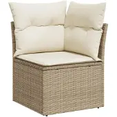 vidaXL 11-tlg. Garten-Sofagarnitur mit Kissen Schwarz Poly Rattan
