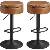 Vasagle Drehbarer Barhocker mit Stauraum karamellbraun LJB099K01