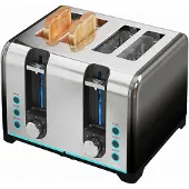 HOMCOM 4-Scheiben-Toaster: 7 Stufen, Aufwärmen, Auftauen, Abbruchfunktion