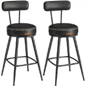 Vasagle Barhocker 2er Set, Kunstleder, 91 cm hoch, einfacher Aufbau