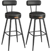 Vasagle Barhocker 2er Set, Kunstleder, 101,3 cm hoch, einfacher Aufbau