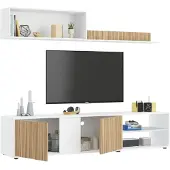 Dmora - Wohnzimmermöbel Titusville, TV-Ständer, Wohnzimmermöbel, Zusammensetzung
