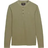 Superdry Pullover Henley Waffle Grün
