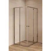 Siko SAT Project Duschkabine 90x90 cm Schiebetür Klarglas EasyClean Oberfläche, Chrom